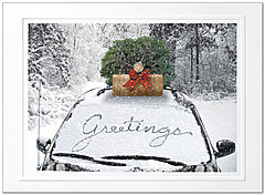 Warm wishes for a holiday filled with happy surprises! Greetings on the Go Holiday Card H3171U-AA
